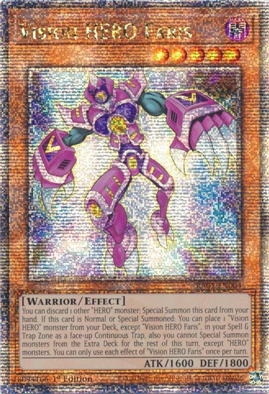 Vision HERO Faris [RA01-EN004] Quarter Century Secret Rare (ONLINE ORDER ONLY)