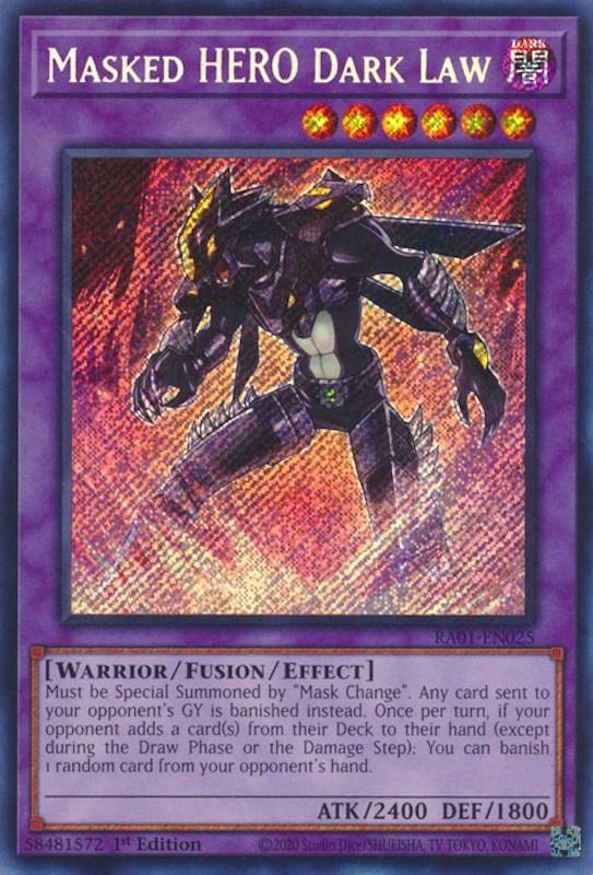 Masked HERO Dark Law [RA01-EN025] Secret Rare (ONLINE ORDER ONLY)