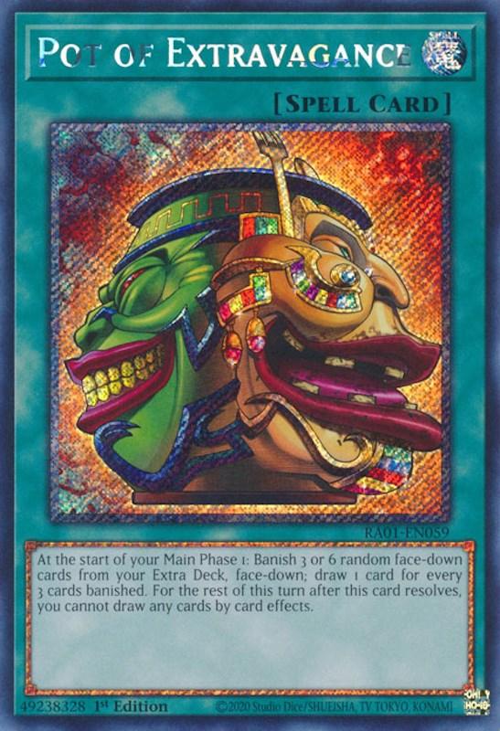 Pot of Extravagance [RA01-EN059] Platinum Secret Rare (ONLINE ORDER ONLY)