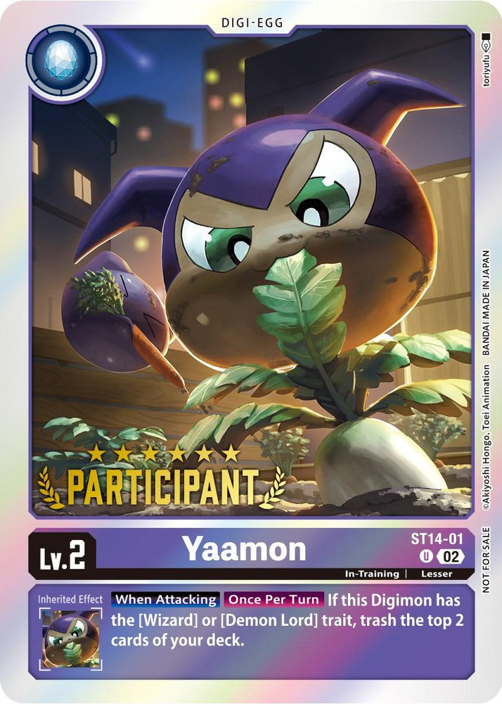 Yaamon [ST14-01] (Digimon 3-On-3 November 2023 Participation) [Starter Deck: Beelzemon Advanced Deck Set] (ONLINE ORDER ONLY)