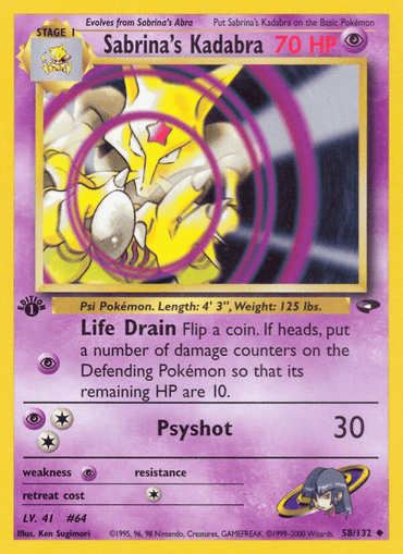 Sabrina's Kadabra (58/132) [Gym Challenge 1st Edition] (Online Only)