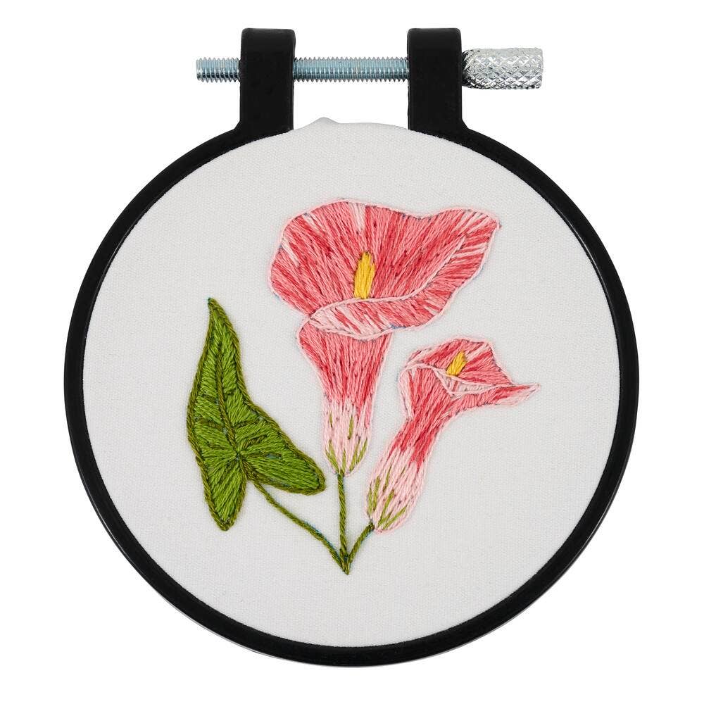 Bucilla Delicate Lily Stamped Embroidery Kit – 3" Floral Embroidery Hoop (ONLINE ORDER ONLY)