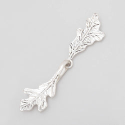52x11mm Antiqued Sterling Silver Hook & Eye Clasp Oak Leaves 1 piece (ONLINE ORDER ONLY)