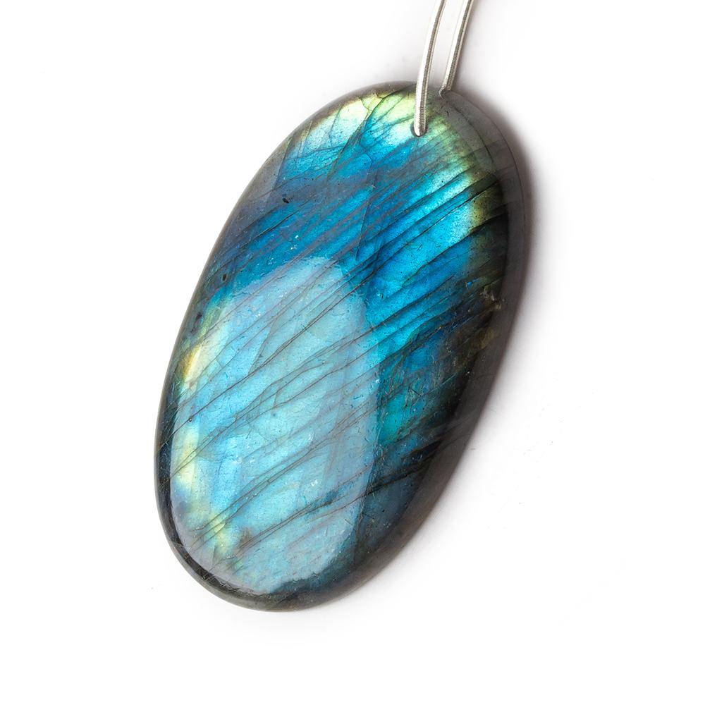 52x30x8mm Neon Blue Labradorite plain oval focal bead 1 piece AAA (ONLINE ORDER ONLY)