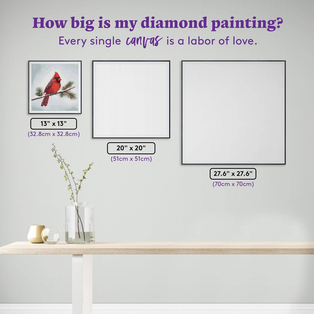 Diamond Art Club – Winter Cardinal Diamond Painting (Round Drill, 13" x 13") (ONLINE ORDER ONLY)