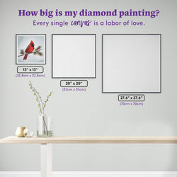 Diamond Art Club – Winter Cardinal Diamond Painting (Round Drill, 13" x 13") (ONLINE ORDER ONLY)