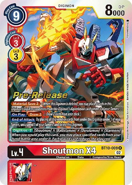 Shoutmon X4 [BT10-009] [Xros Encounter Pre-Release Cards] (ONLINE ORDER ONLY)