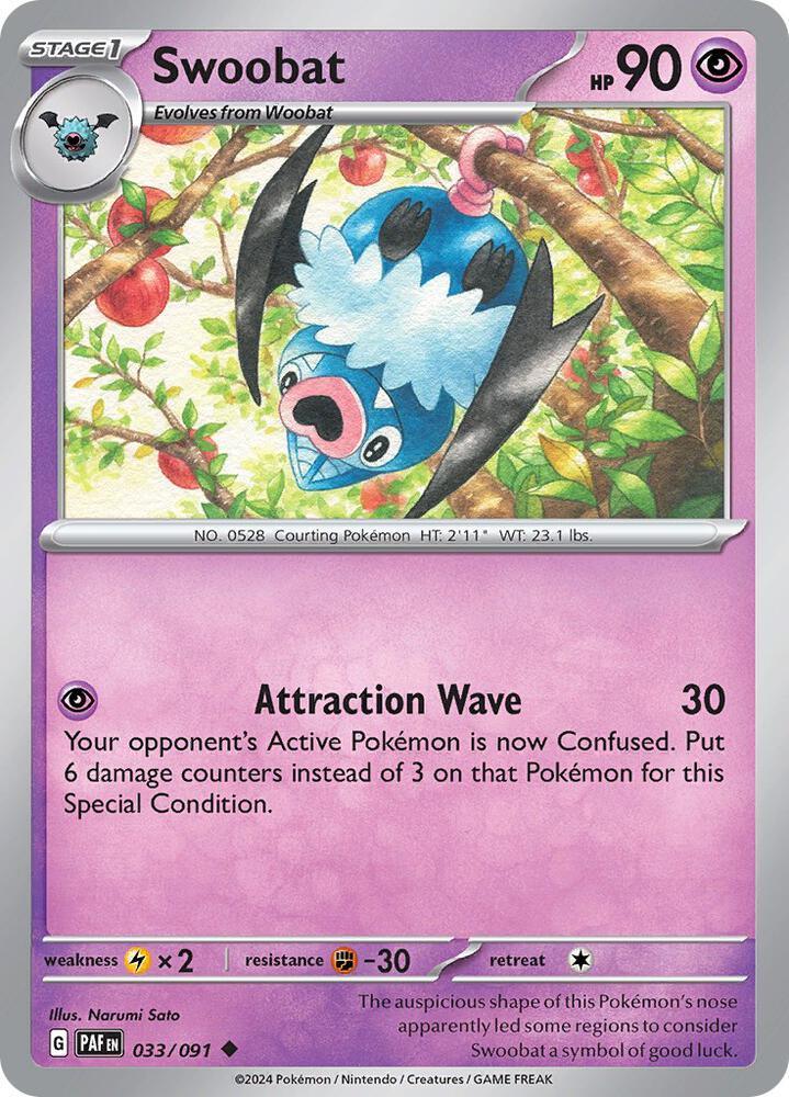 Swoobat (033/091) [Scarlet & Violet: Paldean Fates] (Online Only)