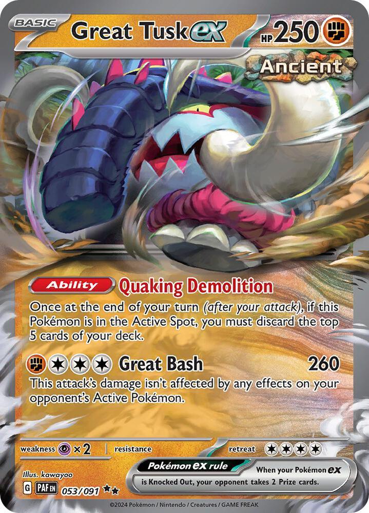 Great Tusk ex (053/091) [Scarlet & Violet: Paldean Fates] (Online Only)