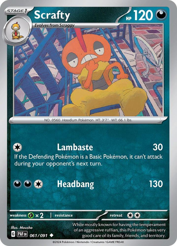 Scrafty (061/091) [Scarlet & Violet: Paldean Fates] (Online Only)
