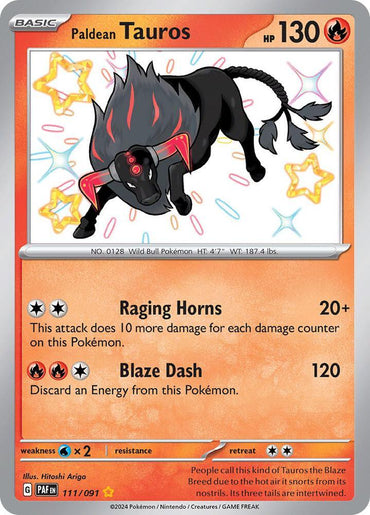 Paldean Tauros (111/091) [Scarlet & Violet: Paldean Fates] (Online Only)