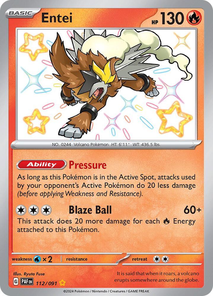 Entei (112/091) [Scarlet & Violet: Paldean Fates] (Online Only)