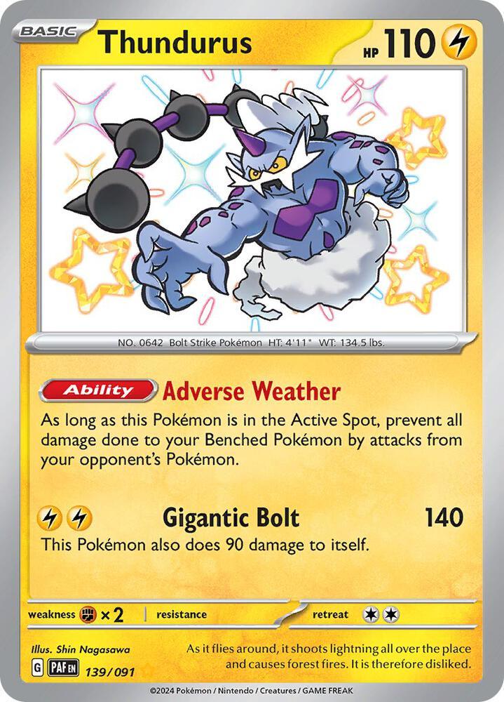 Thundurus (139/091) [Scarlet & Violet: Paldean Fates] (Online Only)
