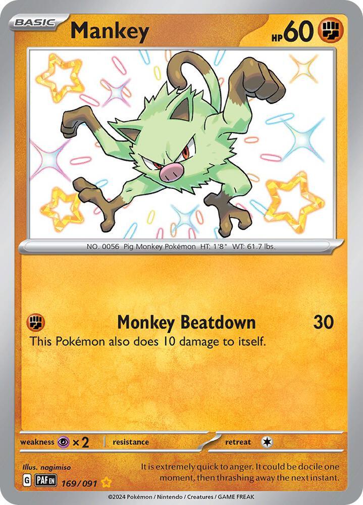 Mankey (169/091) [Scarlet & Violet: Paldean Fates] (Online Only)
