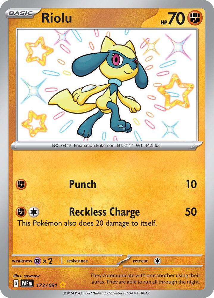 Riolu (173/091) [Scarlet & Violet: Paldean Fates] (Online Only)