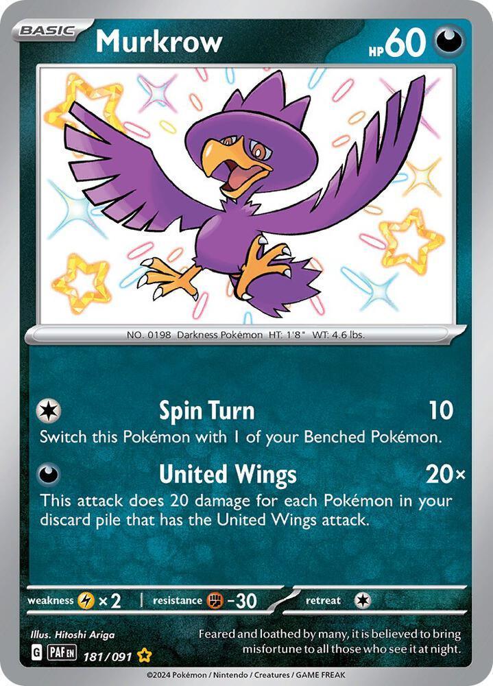 Murkrow (181/091) [Scarlet & Violet: Paldean Fates] (Online Only)