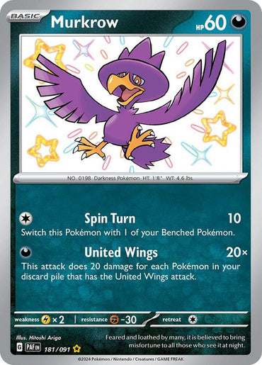 Murkrow (181/091) [Scarlet & Violet: Paldean Fates] (Online Only)
