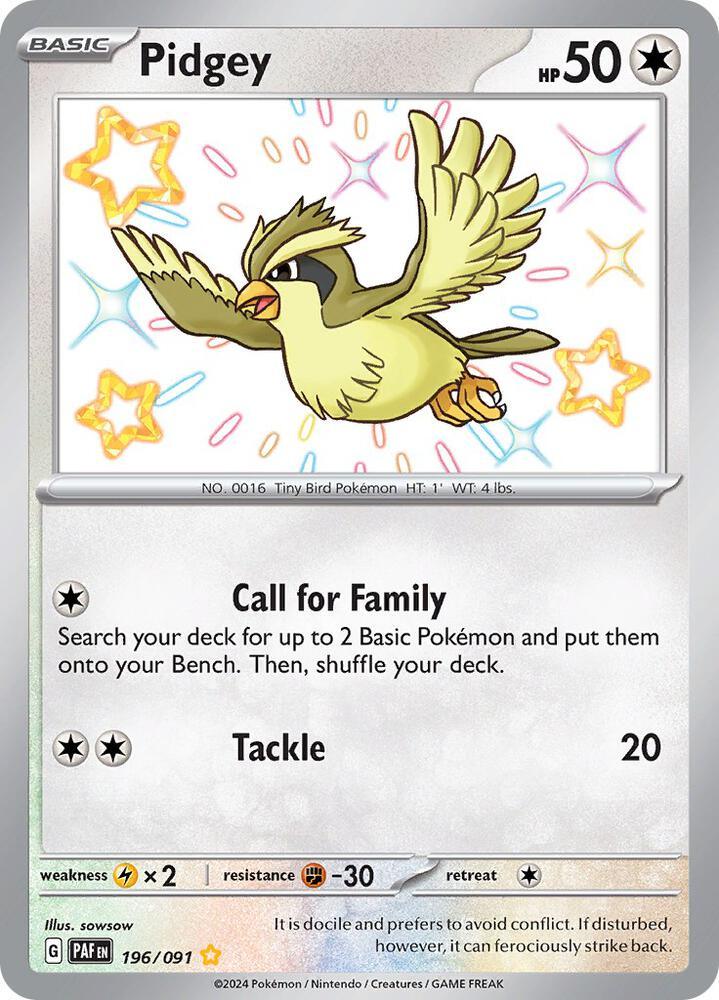 Pidgey (196/091) [Scarlet & Violet: Paldean Fates] (Online Only)