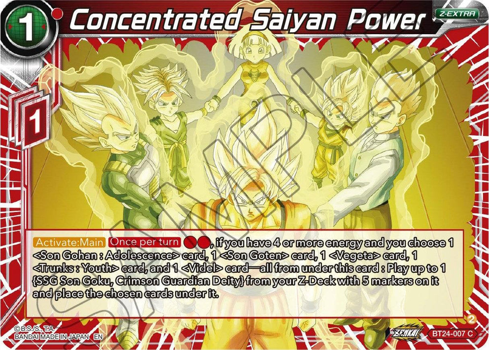 Concentrated Saiyan Power (BT24-007) [Beyond Generations] (ONLINE ORDER ONLY)