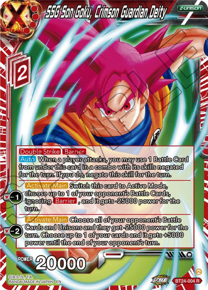 SSG Son Goku, Crimson Guardian Deity (BT24-004) [Beyond Generations] (ONLINE ORDER ONLY)
