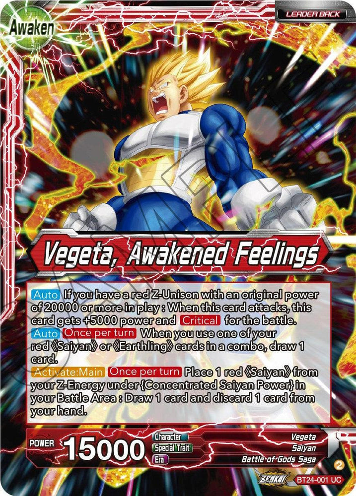 Vegeta // Vegeta, Awakened Feelings (BT24-001) [Beyond Generations] (ONLINE ORDER ONLY)