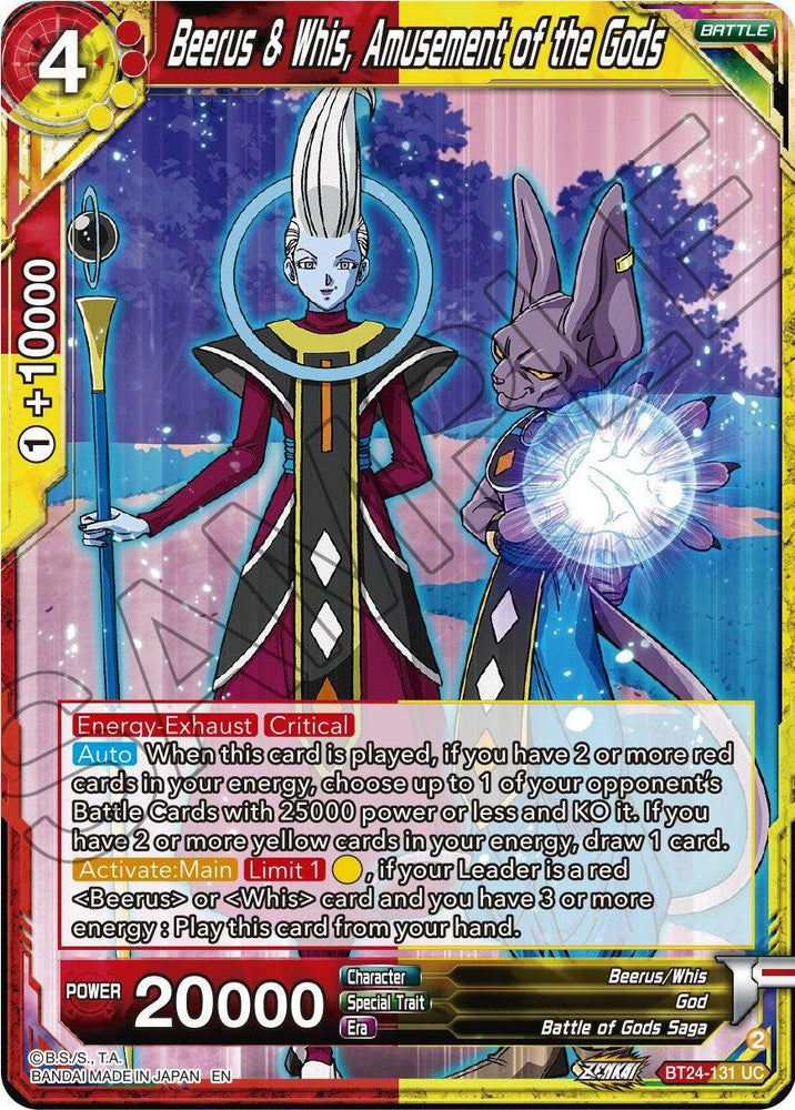 Beerus & Whis, Amusement of the Gods (BT24-131) [Beyond Generations] (ONLINE ORDER ONLY)