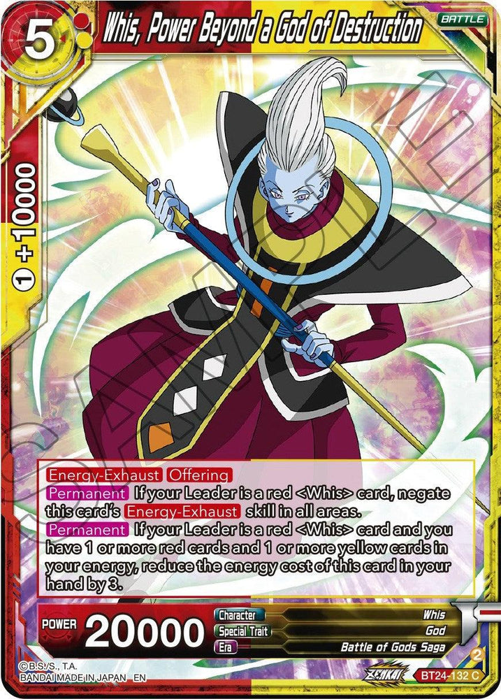 Whis, Power Beyond a God of Destruction (BT24-132) [Beyond Generations] (ONLINE ORDER ONLY)