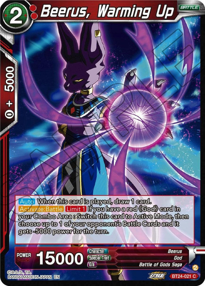 Beerus, Warming Up (BT24-021) [Beyond Generations] (ONLINE ORDER ONLY)