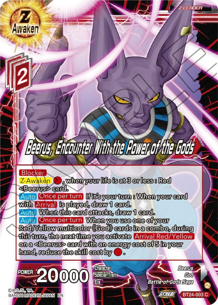 Beerus, Encounter With the Power of the Gods (BT24-003) [Beyond Generations] (ONLINE ORDER ONLY)
