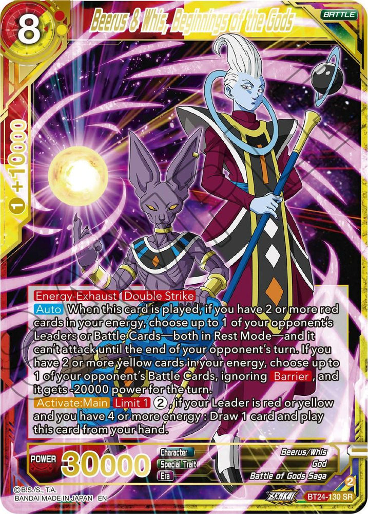 Beerus & Whis, Beginnings of Gods (BT24-130) [Beyond Generations] (ONLINE ORDER ONLY)
