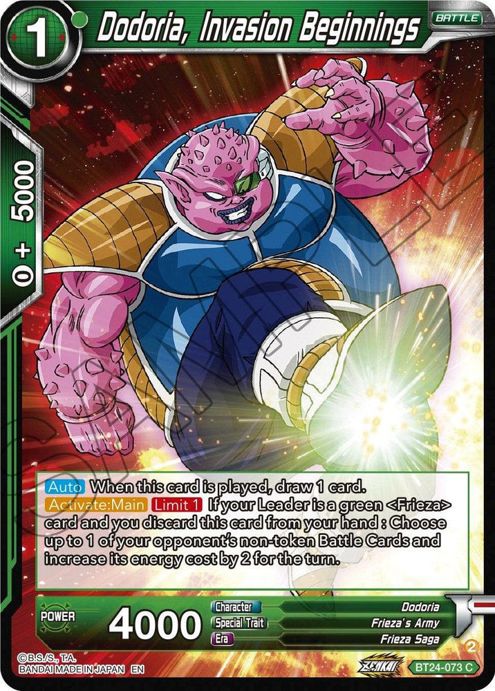 Dodoria, Invasion Beginnings (BT24-073) [Beyond Generations] (ONLINE ORDER ONLY)