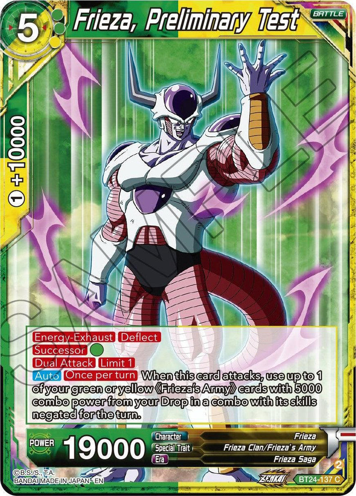 Frieza, Preliminary Test (BT24-137) [Beyond Generations] (ONLINE ORDER ONLY)