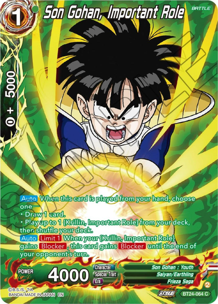 Son Gohan, Important Role (Collector Booster) (BT24-064) [Beyond Generations] (ONLINE ORDER ONLY)