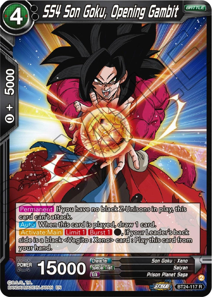 SS4 Son Goku, Opening Gambit (BT24-117) [Beyond Generations] (ONLINE ORDER ONLY)