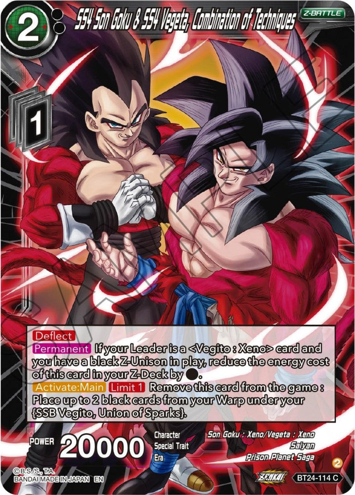 SS4 Son Goku & SS4 Vegeta, Combination of Techniques (BT24-114) [Beyond Generations] (ONLINE ORDER ONLY)