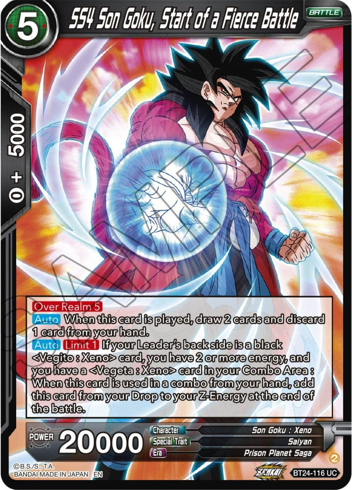 SS4 Son Goku, Starts of a Fierce Battle (BT24-116) [Beyond Generations] (ONLINE ORDER ONLY)