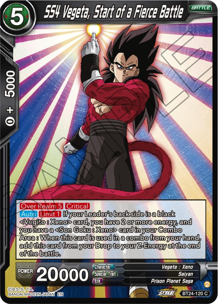 SS4 Vegeta, Start of a Fierce Battle (BT24-120) [Beyond Generations] (ONLINE ORDER ONLY)