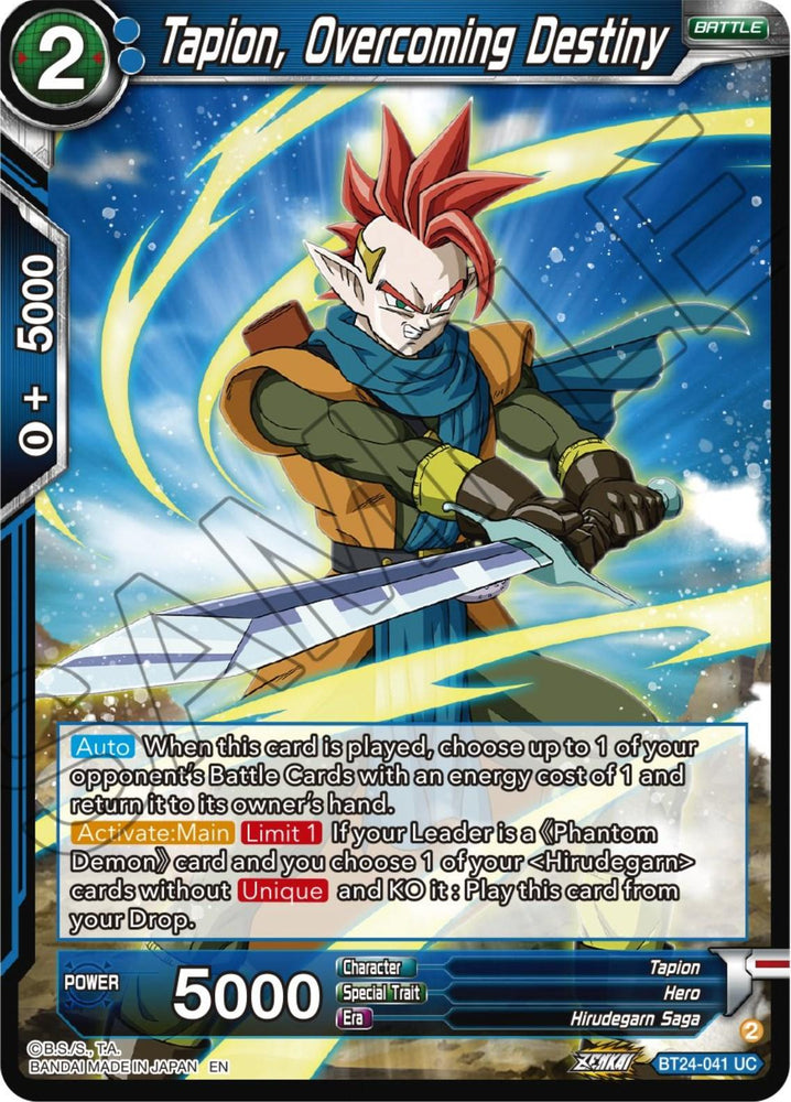 Tapion, Overcoming Destiny (BT24-041) [Beyond Generations] (ONLINE ORDER ONLY)