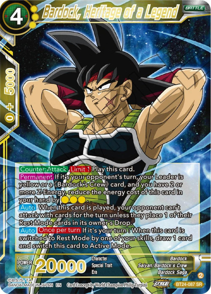 Bardock, Heritage of a Legend (BT24-087) [Beyond Generations] (ONLINE ORDER ONLY)