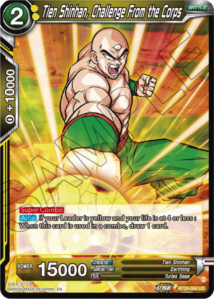 Tien Shinhan, Challenge From the Corps (BT24-094) [Beyond Generations] (ONLINE ORDER ONLY)
