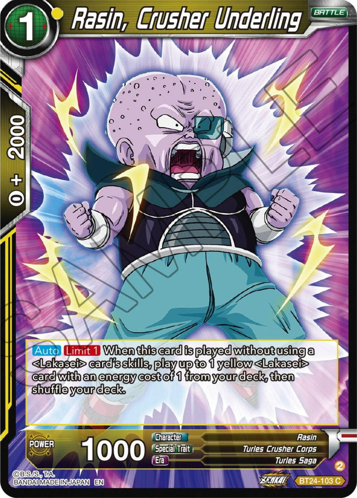 Rasin, Crusher Underling (BT24-103) [Beyond Generations] (ONLINE ORDER ONLY)