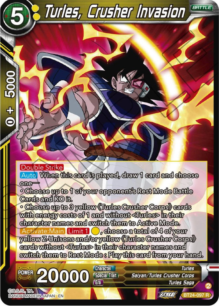 Turles, Crusher Invasion (BT24-097) [Beyond Generations] (ONLINE ORDER ONLY)