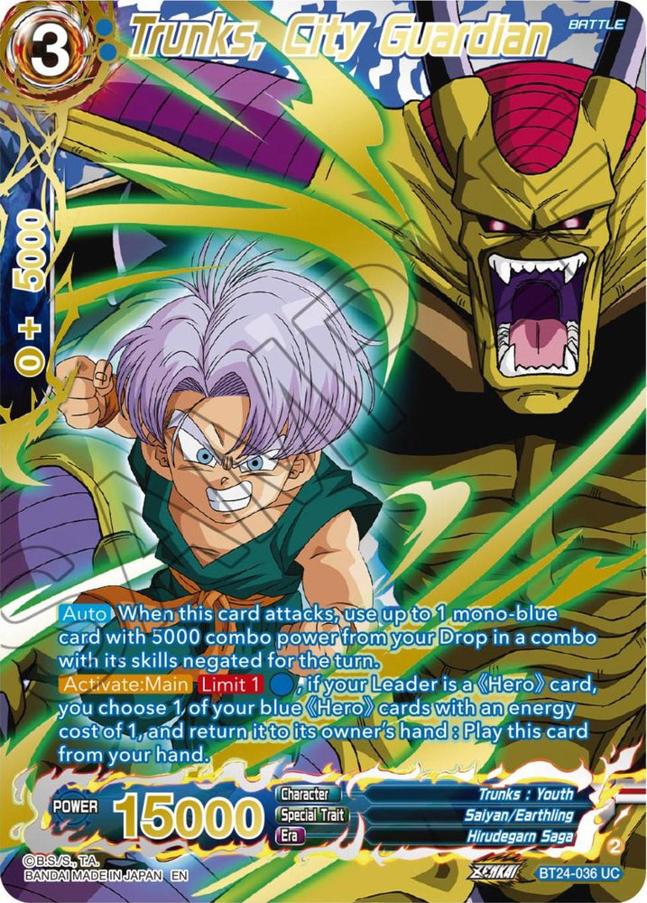 Trunks, City Guardian (Collector Booster) (BT24-036) [Beyond Generations] (ONLINE ORDER ONLY)