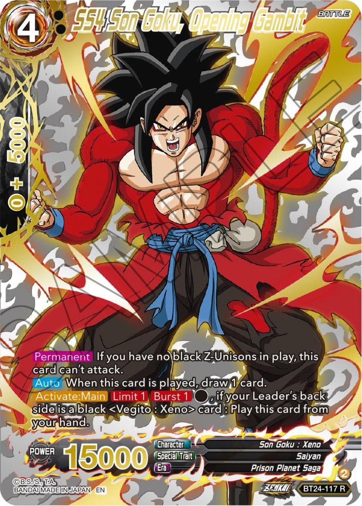 SS4 Son Goku, Opening Gambit (Collector Booster) (BT24-117) [Beyond Generations] (ONLINE ORDER ONLY)