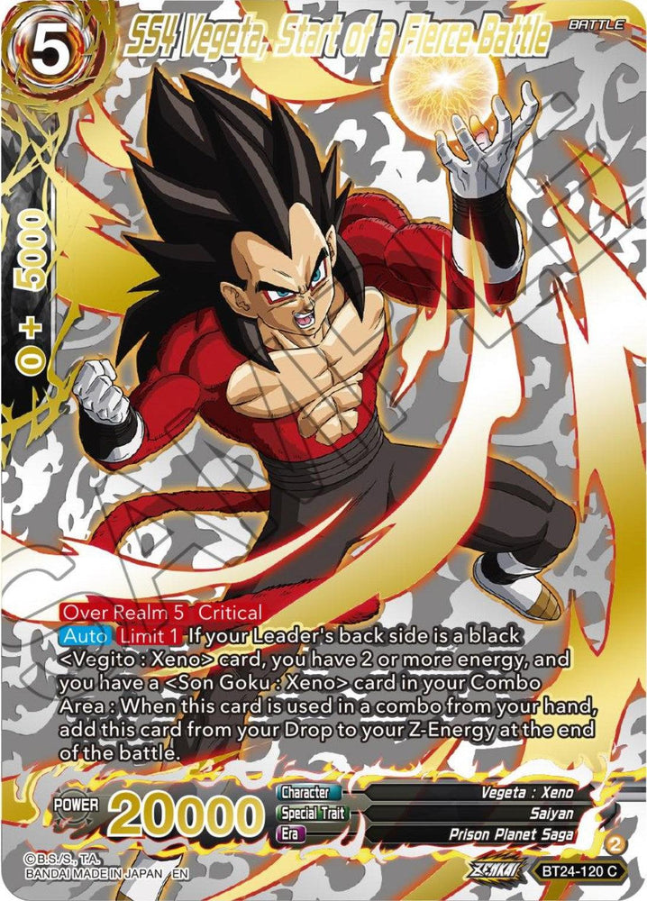 SS4 Vegeta, Start of a Fierce Battle (Collector Booster) (BT24-120) [Beyond Generations] (ONLINE ORDER ONLY)