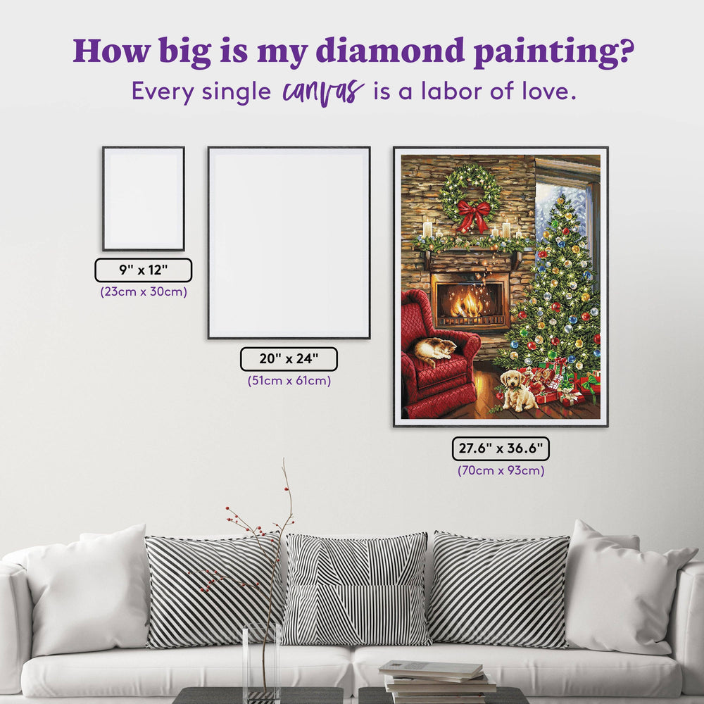 Diamond Art Club – Fireside Christmas Diamond Painting (Square Drill, 27.6" x 36.6") (ONLINE ORDER ONLY)