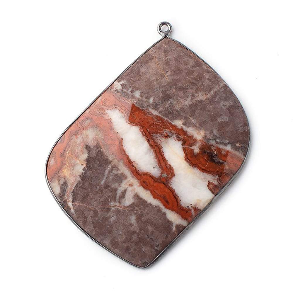 53x44mm Black Gold Bezeled Banded Jasper Freeform 1 Piece (ONLINE ORDER ONLY)