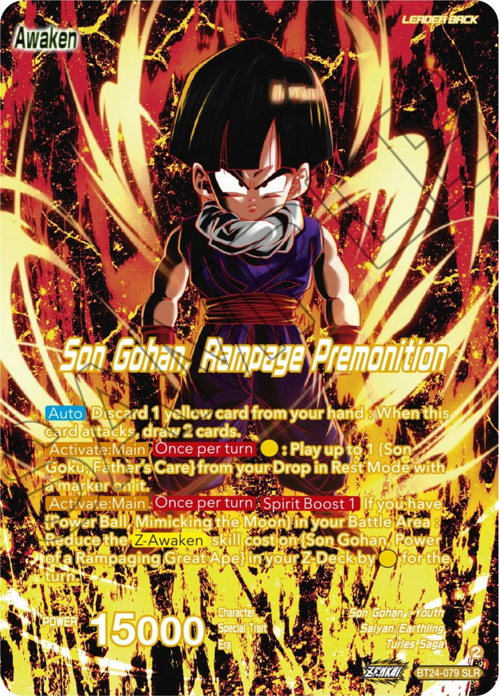 Son Gohan // Son Gohan, Rampage Premonition (SLR) (BT24-079) [Beyond Generations] (ONLINE ORDER ONLY)