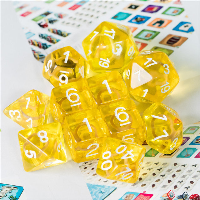 Yellow Circle / Gold Hedgehog Ring Dice 11-Dice Set RPG (Online Only)