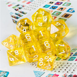 Yellow Circle / Gold Hedgehog Ring Dice 11-Dice Set RPG (Online Only)